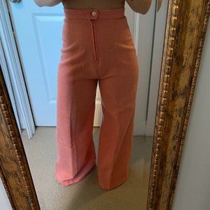 Deadstock Vintage Peach Pink High Wide leg Flare Pants XS/S